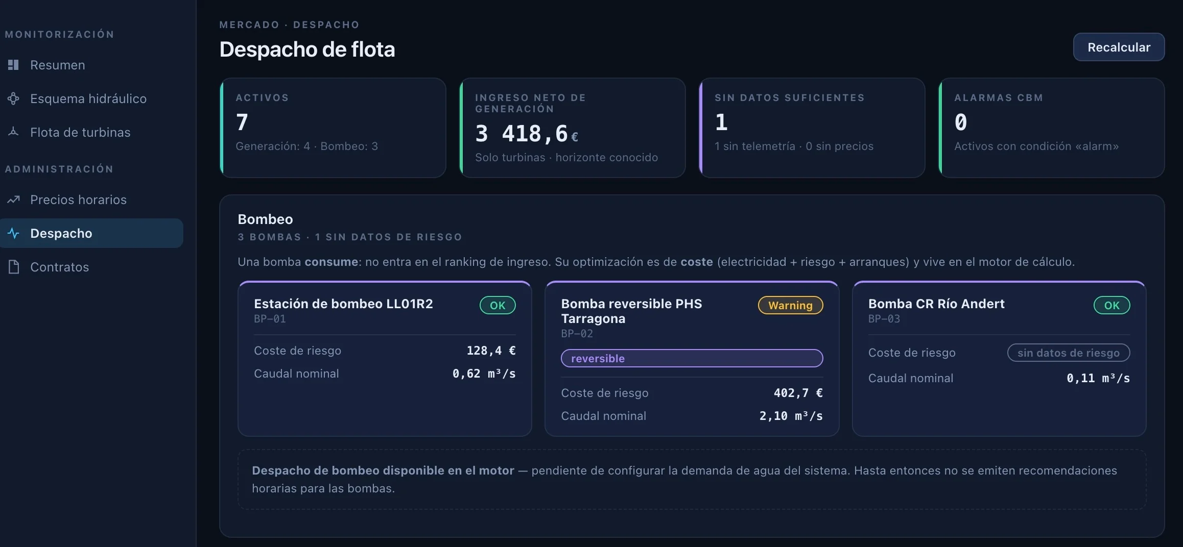 Generación y bombeo, cada uno con su lógica